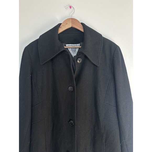 Marvin Richards Black Long Wool-Blend Coat Size 18 - Picture 2 of 8